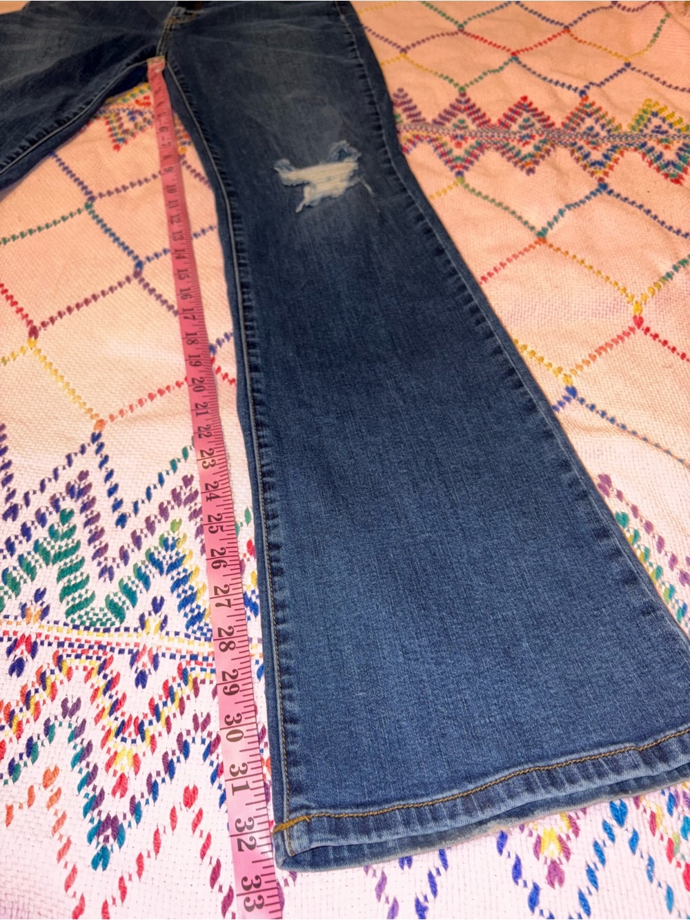 KanCan Distressed Dark Blue Flare Jeans Women’s 11/29 - Picture 7 of 11